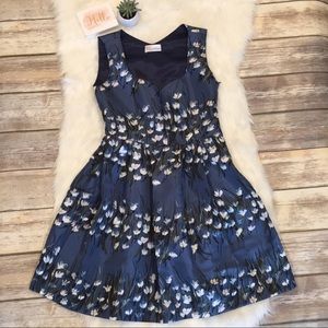 Red Valentino Floral Sweetheart Mini Dress